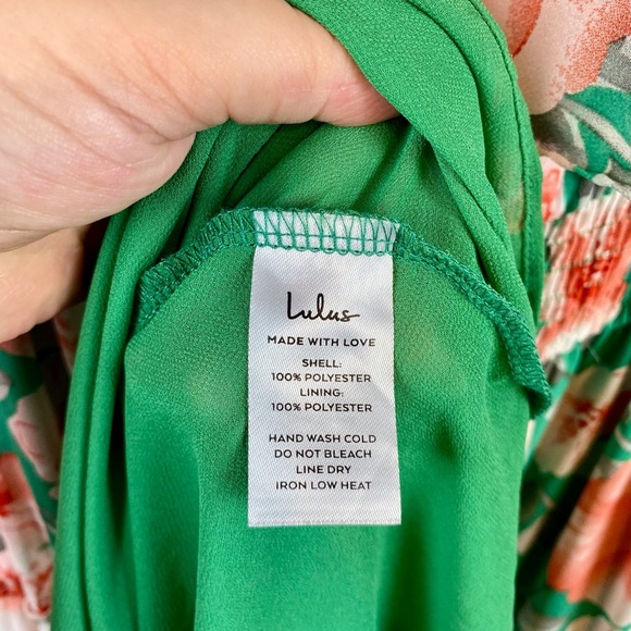 Lulus Chance For Us Green Floral Off-the-Shoulder Ruffled Maxi Dress Size Large. - Picture 9 of 16